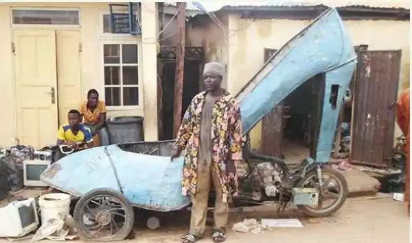 Creativity!! Nigerian Man Converts Motorcycle Into High Heel Shoe In Kaduna (Photo)